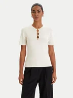 Bluzki damskie - KARL LAGERFELD Bluzka B1W18014 Écru Slim Fit - miniaturka - grafika 1