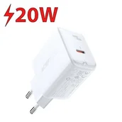 Ładowarki do telefonów - Acefast szybka ładowarka sieciowa USB Typ C 20W Power Delivery biały (A1 EU white) A1 white - miniaturka - grafika 1