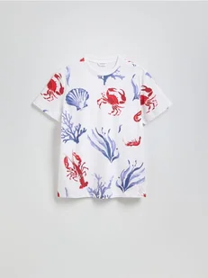 Reserved - T-shirt comfort z nadrukiem - biały - Koszulki męskie - miniaturka - grafika 1
