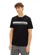 Koszulki męskie - TOM TAILOR Denim Koszulka męska 1036965, 2999, czarna, M, 2999 - Black, M - miniaturka - grafika 1