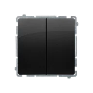 Wyłączniki światła i elektryczne - Wyłącznik podwójny 16A BASIC - czarny mat - miniaturka - grafika 1