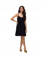 Sukienki - VERO MODA CZARNA LETNIA SUKIENKA Z WIĄZANYMI RAMIĄCZKAMI S 6BA - miniaturka - grafika 1