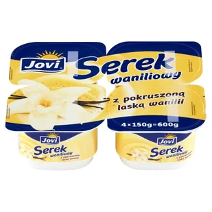 Jovi Serek waniliowy z pokruszoną laską wanilii 600 g (4 x 150 g) - Desery mleczne - miniaturka - grafika 1