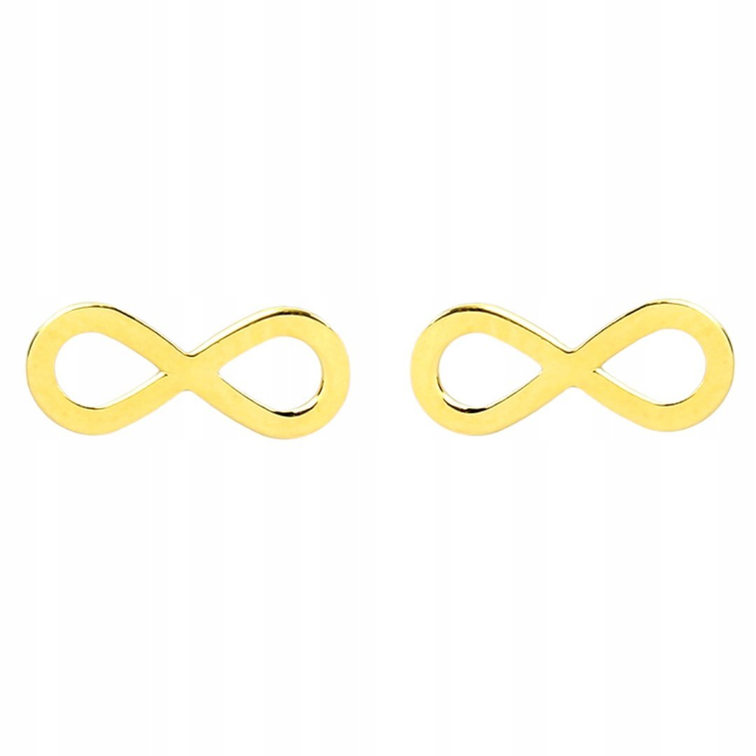 Złote Kolczyki Sztyft Nieskończoność P.585