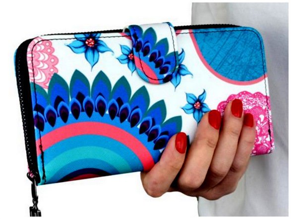 Portfel Damski W Kwiaty Podwójny Portmonetka