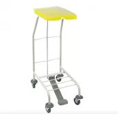 Wózki serwisowe - Euro Zibi Stelaż na worek do segregacji 70 l - 120 l żółty - Malowany, Otwierana pedałem - miniaturka - grafika 1