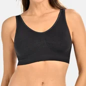 Bluzki ciążowe - Bezszwowy Top Damski Do Karmienia Charlotte Czarny Teyli - miniaturka - grafika 1