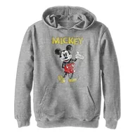 Bluzy dla chłopców - Disney Chłopięca bluza z kapturem Sketchy Mickey, Sportowa wrzosowa, L - miniaturka - grafika 1