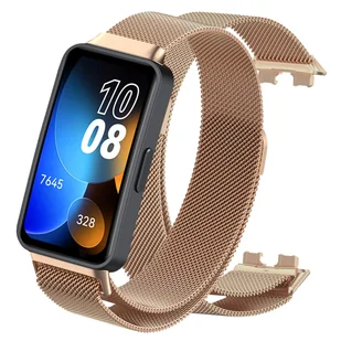 Pasek opaska do Huawei Band 8 / Band 9 metalowy (Różowo-Złoty) - Akcesoria do zegarków - miniaturka - grafika 1