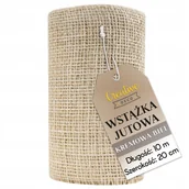 Opakowania i torebki na prezenty - Wstążka jutowa taśma dekoracyjna biała 20cm x 10m - miniaturka - grafika 1