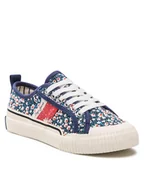 Buty dla dziewczynek - Pepe Jeans Tenisówki Ottis Flower Girl PGS30541 Granatowy - miniaturka - grafika 1
