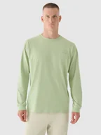 Koszulki sportowe męskie - Męski longsleeve z nadrukiem 4F 4FRAW24TLONM502 - zielony - miniaturka - grafika 1