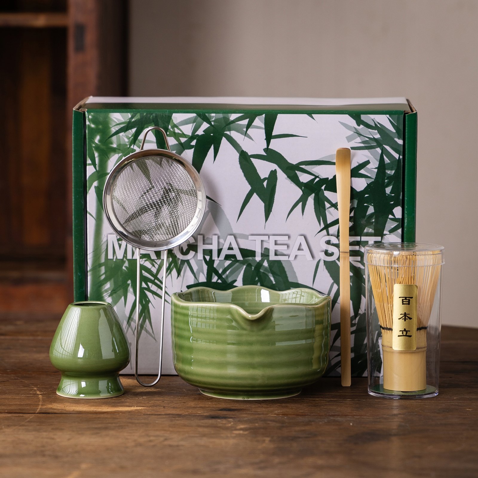 Nekit Zestaw Do Matchy Startowy Matcha Tradycyjna I Czarka ciemnozielony