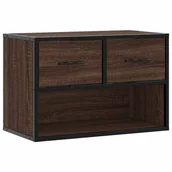 Szafki RTV - vidaXL Szafka pod TV brązowy dąb 60x31x39,5 cm materiał drewnopochodny i metal - miniaturka - grafika 1