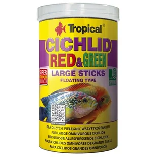 Pokarm dla ryb pływający Cichlid RedGreen Large Sticks 1000 ml / 300 g Tropical - Pokarm dla ryb - miniaturka - grafika 1