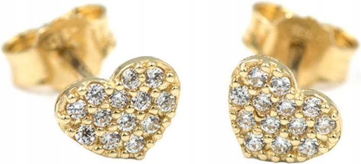 Złote kolczyki 585 delikatne serca na sztyfcie eleganckie na prezent 14k