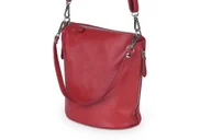 Torebki damskie - Torebka Listonoszka Skórzana Vera Pelle Miko Czerwona - miniaturka - grafika 1