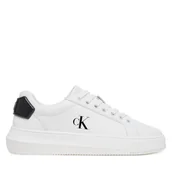 Sneakersy damskie - Sneakersy Calvin Klein Jeans Chunky Cupsole Ru Patch Lth Wn YW0YW01846 Biały - miniaturka - grafika 1