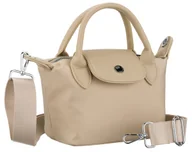 Torebki damskie - Torebka damska na ramię lub do ręki PETERSON mała listonoszka miejska na suwak modna beżowa - miniaturka - grafika 1