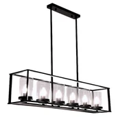 Lampy sufitowe - Wisząca lampa Retro ABIGALI-LWR-6XE27 Abigali świeczniki zwis czarna - miniaturka - grafika 1