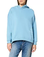 Bluzy damskie - Camel Active Womenswear 3093467f02 damska bluza z kapturem, jasnoniebieski, M - miniaturka - grafika 1