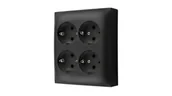 Gniazdka elektryczne - Kontakt Simon Simon Aquaclick Gniazdo IP20, Schuko, 4-krotne czarny ACGSZN4/49 ACGSZN4/49 - miniaturka - grafika 1