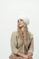 Czapki damskie - Alpaka czapka Urszula - biały - miniaturka - grafika 1