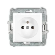 Gniazdka elektryczne - Karlik Gniazdo pojedyncze MINI - biały mat - miniaturka - grafika 1