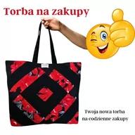 Torby szkolne - Torba na zakupy kolorowa shopperka - RED FLOWERS - miniaturka - grafika 1