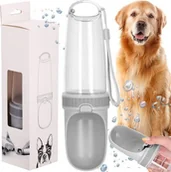 Miski dla kotów - Springos Butelka na wodę dla psa, kota z filtrem i poidełkiem 350 ml szara, przeźroczysta UNIWERSALNY - miniaturka - grafika 1