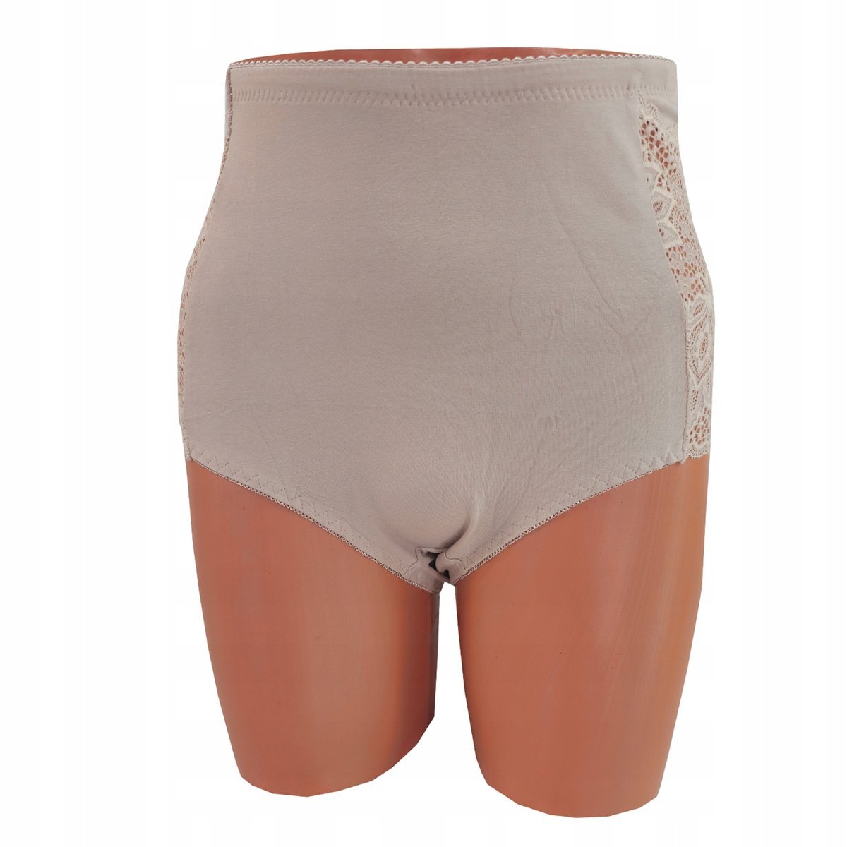 Majtki Plus Size Figi Wysokim Stanem Wyszczuplające Bawełniane Koronka 5XL