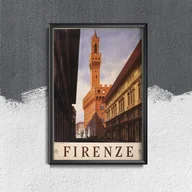 Plakaty - Plakat do pokoju Plakat retro Firenze Włochy - miniaturka - grafika 1