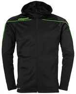 Kurtki i płaszcze dla chłopców - uhlsport Kurtka dziecięca Stream 22 Track Hood Jacket unisex czarny czarny/zielony fluorescencyjny 152 - miniaturka - grafika 1