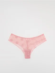 Reserved - Siateczkowe majtki figi - różowy - Majtki damskie - miniaturka - grafika 1