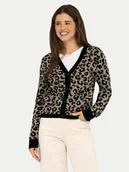 Swetry damskie - ONLY Kardigan Leo 15349819 Brązowy Regular Fit - miniaturka - grafika 1