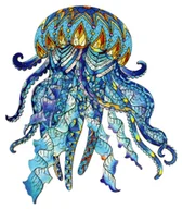 Puzzle - Puzzle drewniane/kolorowe - Meduza - miniaturka - grafika 1