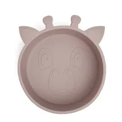 Miseczki i talerzyki dla dzieci - Nuuroo silikonowa miseczka głęboka GIRAF Woodrose - miniaturka - grafika 1