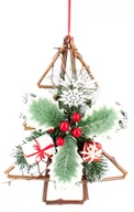 Ozdoby bożonarodzeniowe - Choinka Drewniana Dekoracja Wisząca Zawieszka Stroik Na Drzwi 30 Cm - miniaturka - grafika 1