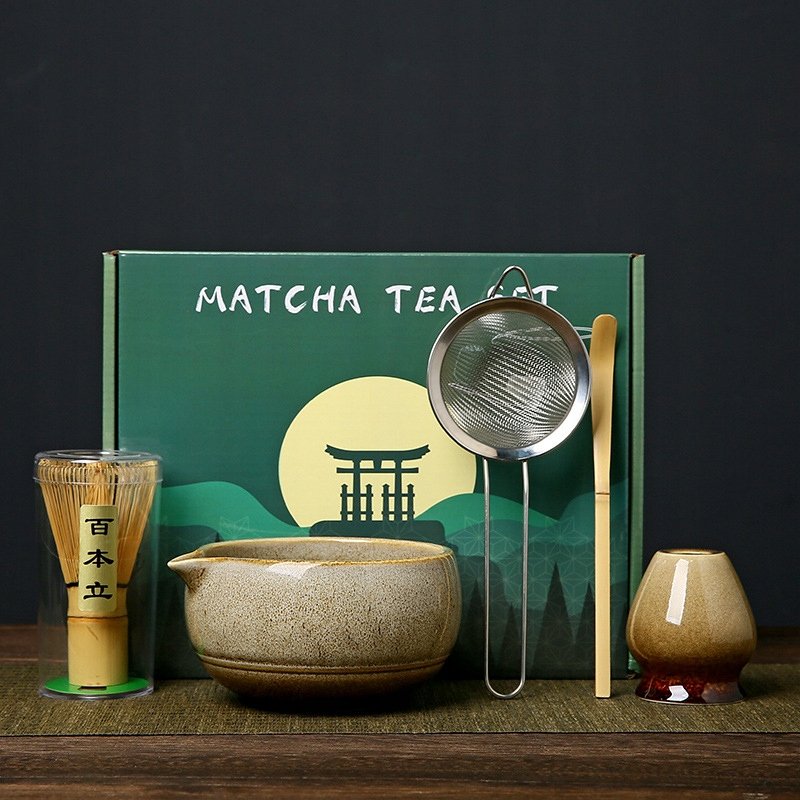 Nekit Zestaw prezentowy do herbaty matcha czarka miotełka podstawka