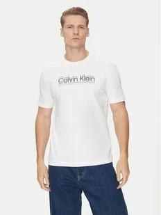 Calvin Klein T-Shirt Double Logo K10K114149 Biały Regular Fit - Koszulki męskie - miniaturka - grafika 1