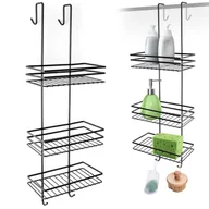 Półki łazienkowe - FENIKS Vilde ŁAZIENKOWA zawieszana na kabinę, szybę prysznicową, pod prysznic, metalowa, czarna 569002 - miniaturka - grafika 1