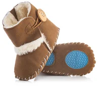 Buty dla dziewczynek - Brązowe kozaczki niemowlęce, niechodki r. 17/18 - miniaturka - grafika 1