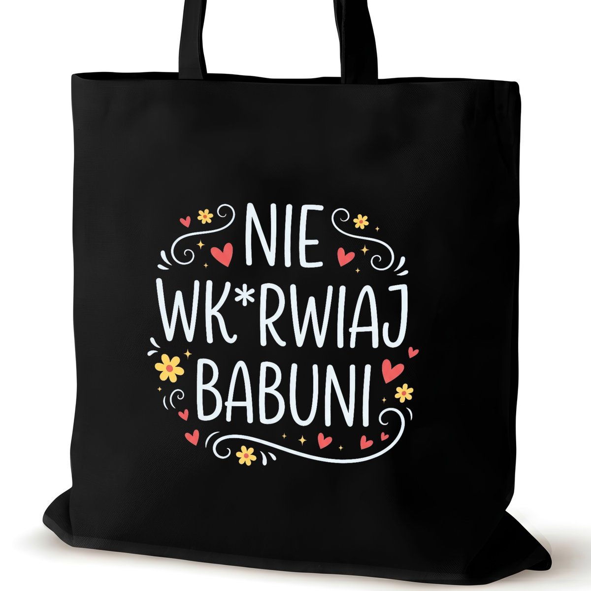 Torba bawełniana dla VIRAL czarna na ramię walentynki biura śmieszna