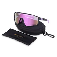 Okulary sportowe - Sportowe okulary przeciwsłoneczne z polaryzacją i filtrem UV400 POL-466A czarny/fiolet - miniaturka - grafika 1