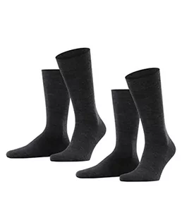 ESPRIT Mężczyźni Skarpety Basic Wool 2-Pack M SO Wełna, Bawełna jednokolorowe 2 Pak, Szary (Anthracite Melange 3080), 43-46 - Skarpetki męskie - miniaturka - grafika 1