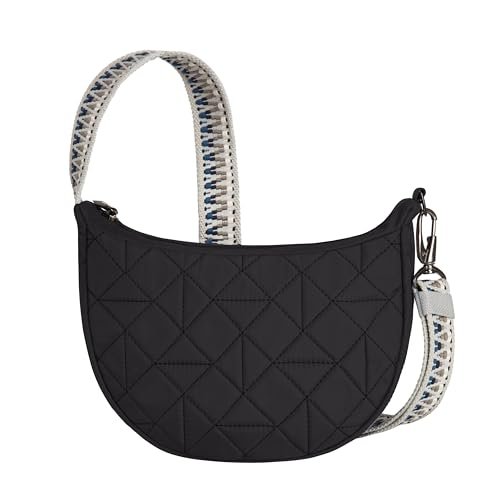 Travelon Unisex Boho antykradzieżowy półksiężyc crossbody, czarny, Czarny