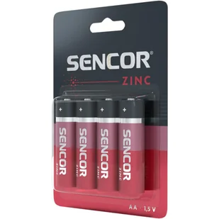 Bateria cynkowo-węglowa, AA (LR6), AA, 1.5V, Sencor, blistr, 4-pack - Baterie i akcesoria - miniaturka - grafika 6