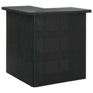 Ławy i stoliki kawowe - vidaXL Narożny stolik barowy, czarny, 100x50x105 cm, rattan PE vidaXL - miniaturka - grafika 1