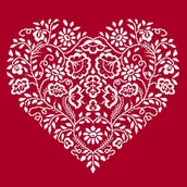 Pasmanteria - Haft krzyżykowy - Zestaw do haftu - Serce - Biały haft - miniaturka - grafika 1