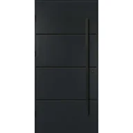 Drzwi zewnętrzne - Drzwi zewnętrzne stalowe wejściowe Unico antracytowe 90 prawe OK Doors Trendline - miniaturka - grafika 1